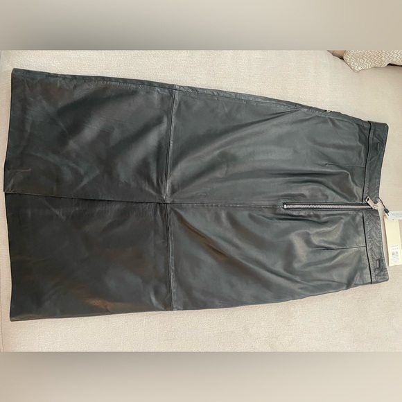 NWT Topshop Black Genuine Leather Skirt Sz 4 - Picture 11 of 15